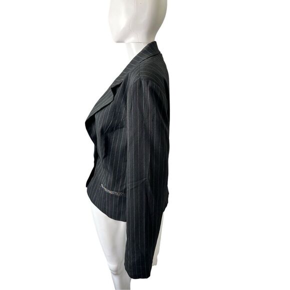 Vintage Uniform JohnPaulRichard Blazer Women's 12 Pinstripe Dark Academia Jacket - Picture 2 of 8
